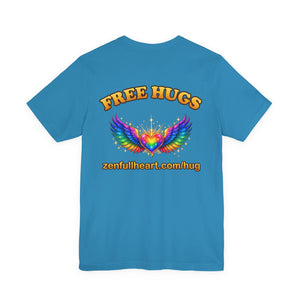 Free Hugs | Rainbow Winged Heart | Deluxe Tee