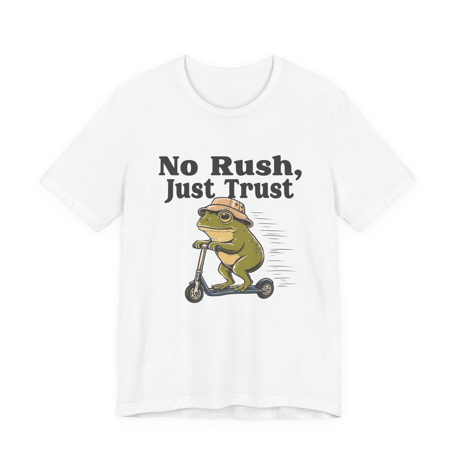 No Rush, Just Trust | Frog t-shirt - Zenfull Heart self love and healing affirmation apparel