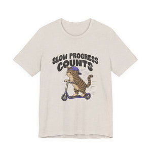 Slow Progress Counts | Cat t-shirt - Zenfull Heart self love and healing affirmation apparel