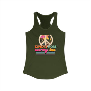 Explore More Worry Less tank top - Zenfull Heart self love and healing affirmation apparel