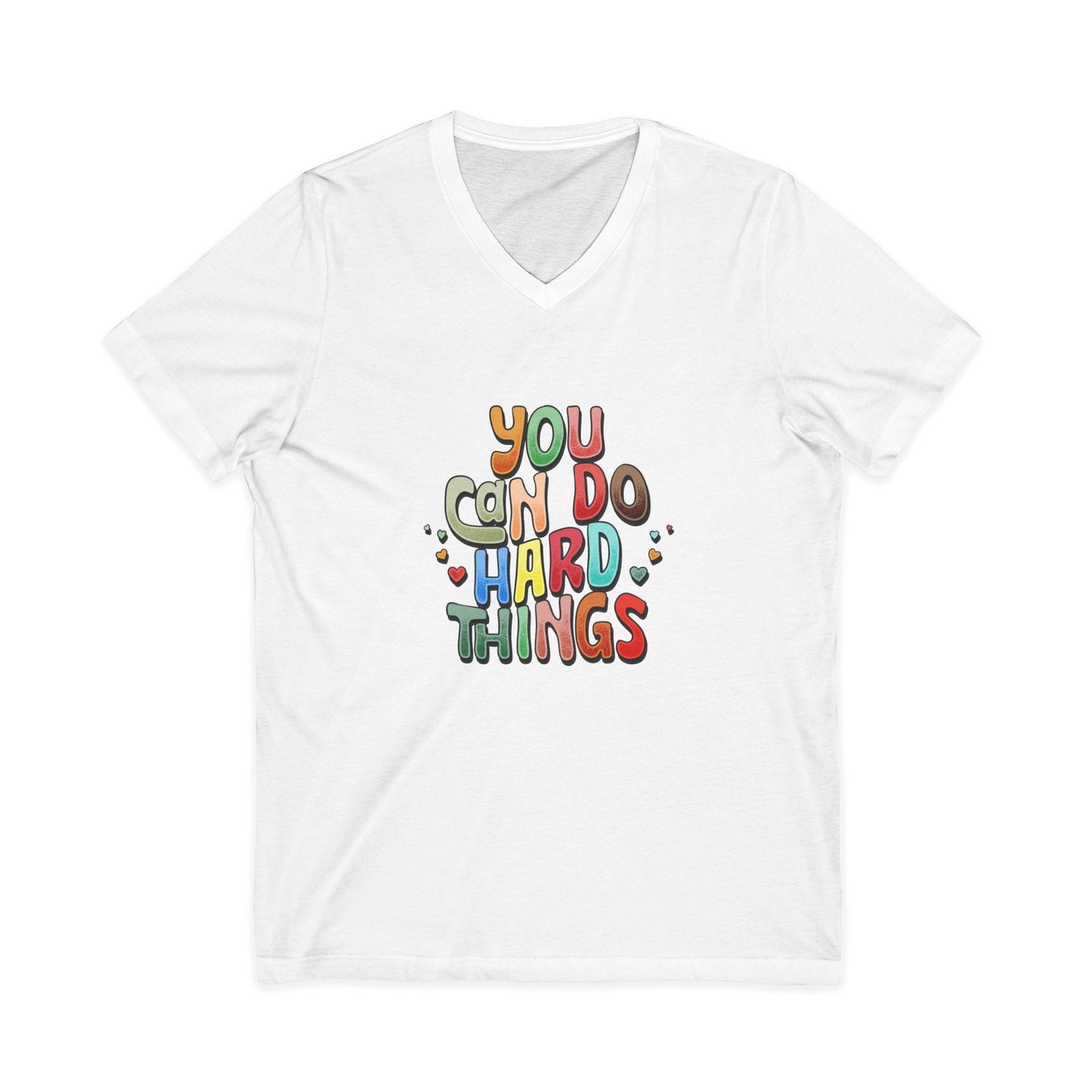 You Can Do Hard Things motivational affirmation v-neck tee