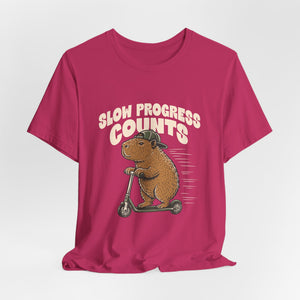 Slow Progress Counts | Capybara t-shirt - Zenfull Heart self love and healing affirmation apparel