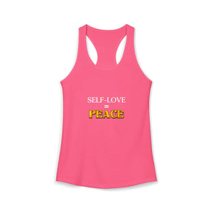 Self-Love = Peace tank top - Zenfull Heart self love and healing affirmation apparel