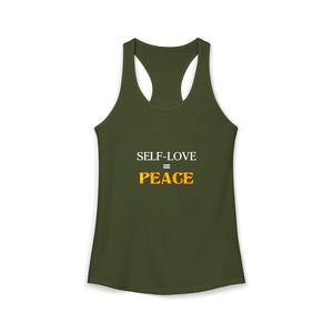 Self-Love = Peace tank top - Zenfull Heart self love and healing affirmation apparel