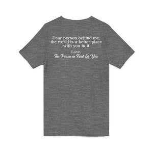 You Are Enough | Dear Person Behind Me v-neck shirt - Zenfull Heart self love and healing affirmation apparel
