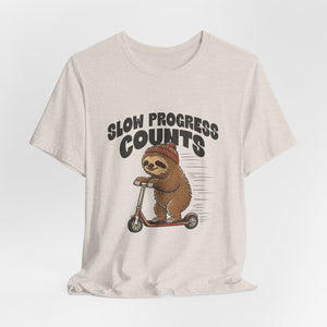 Slow Progress Counts | Sloth t-shirt - Zenfull Heart self love and healing affirmation apparel