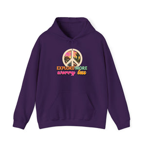 Explore More Worry Less hoodie - Zenfull Heart self love and healing affirmation apparel