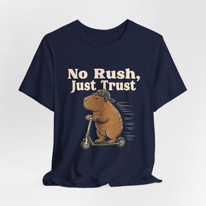 No Rush, Just Trust | Capybara t-shirt - Zenfull Heart self love and healing affirmation apparel