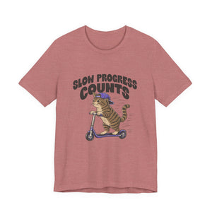 Slow Progress Counts | Cat t-shirt - Zenfull Heart self love and healing affirmation apparel