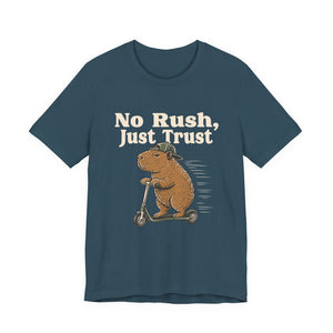 No Rush, Just Trust | Capybara t-shirt - Zenfull Heart self love and healing affirmation apparel