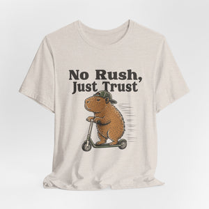 No Rush, Just Trust | Capybara t-shirt - Zenfull Heart self love and healing affirmation apparel