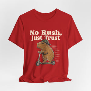 No Rush, Just Trust | Capybara t-shirt - Zenfull Heart self love and healing affirmation apparel
