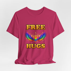 Free Hugs | Rainbow Winged Heart | Deluxe Tee