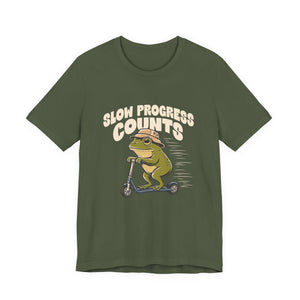 Slow Progress Counts | Frog t-shirt - Zenfull Heart self love and healing affirmation apparel