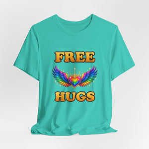 Free Hugs | Rainbow Winged Heart | Deluxe Tee