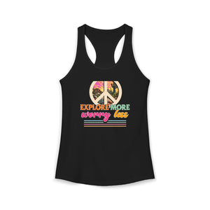 Explore More Worry Less tank top - Zenfull Heart self love and healing affirmation apparel