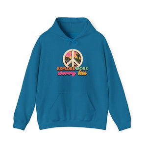 Explore More Worry Less hoodie - Zenfull Heart self love and healing affirmation apparel