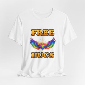 Free Hugs | Rainbow Winged Heart | Deluxe Tee