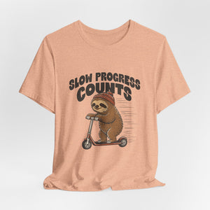 Slow Progress Counts | Sloth t-shirt - Zenfull Heart self love and healing affirmation apparel