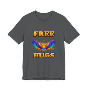 Free Hugs | Rainbow Winged Heart | Deluxe Tee