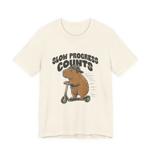 Slow Progress Counts | Capybara t-shirt - Zenfull Heart self love and healing affirmation apparel