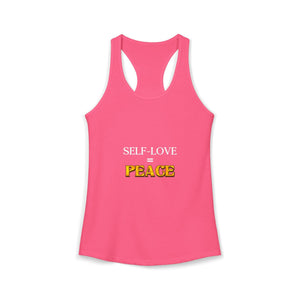 Self-Love Equals Peace self care affirmation racerback tank