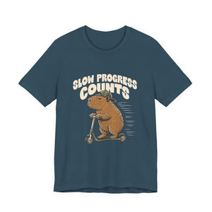 Slow Progress Counts | Capybara t-shirt - Zenfull Heart self love and healing affirmation apparel