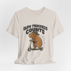 Slow Progress Counts | Capybara t-shirt - Zenfull Heart self love and healing affirmation apparel