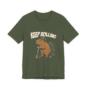 Keep Rolling | Capybara t-shirt - Zenfull Heart self love and healing affirmation apparel