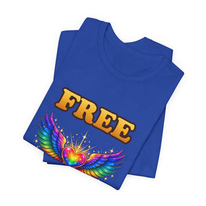 Free Hugs | Rainbow Winged Heart | Deluxe Tee