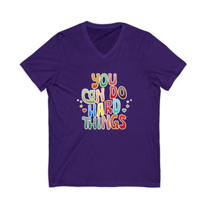 You Can Do Hard Things v-neck shirt - Zenfull Heart self love and healing affirmation apparel