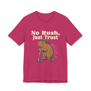 No Rush, Just Trust | Capybara t-shirt - Zenfull Heart self love and healing affirmation apparel