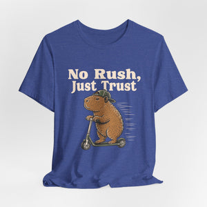 No Rush, Just Trust | Capybara t-shirt - Zenfull Heart self love and healing affirmation apparel
