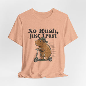 No Rush, Just Trust | Capybara t-shirt - Zenfull Heart self love and healing affirmation apparel