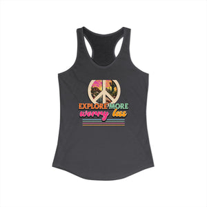 Explore More Worry Less tank top - Zenfull Heart self love and healing affirmation apparel