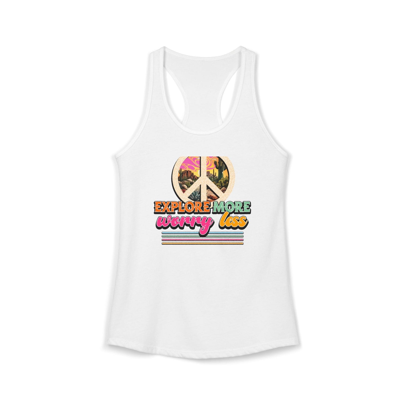 Explore More Worry Less tank top - Zenfull Heart self love and healing affirmation apparel