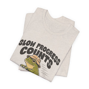 Slow Progress Counts | Frog t-shirt - Zenfull Heart self love and healing affirmation apparel
