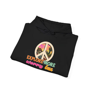 Explore More Worry Less hoodie - Zenfull Heart self love and healing affirmation apparel