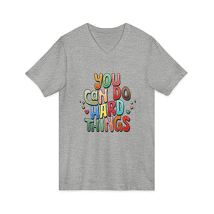 You Can Do Hard Things v-neck shirt - Zenfull Heart self love and healing affirmation apparel