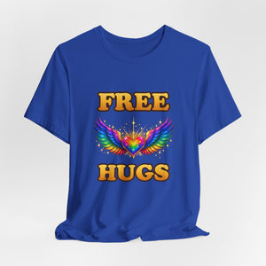 Free Hugs | Rainbow Winged Heart | Deluxe Tee