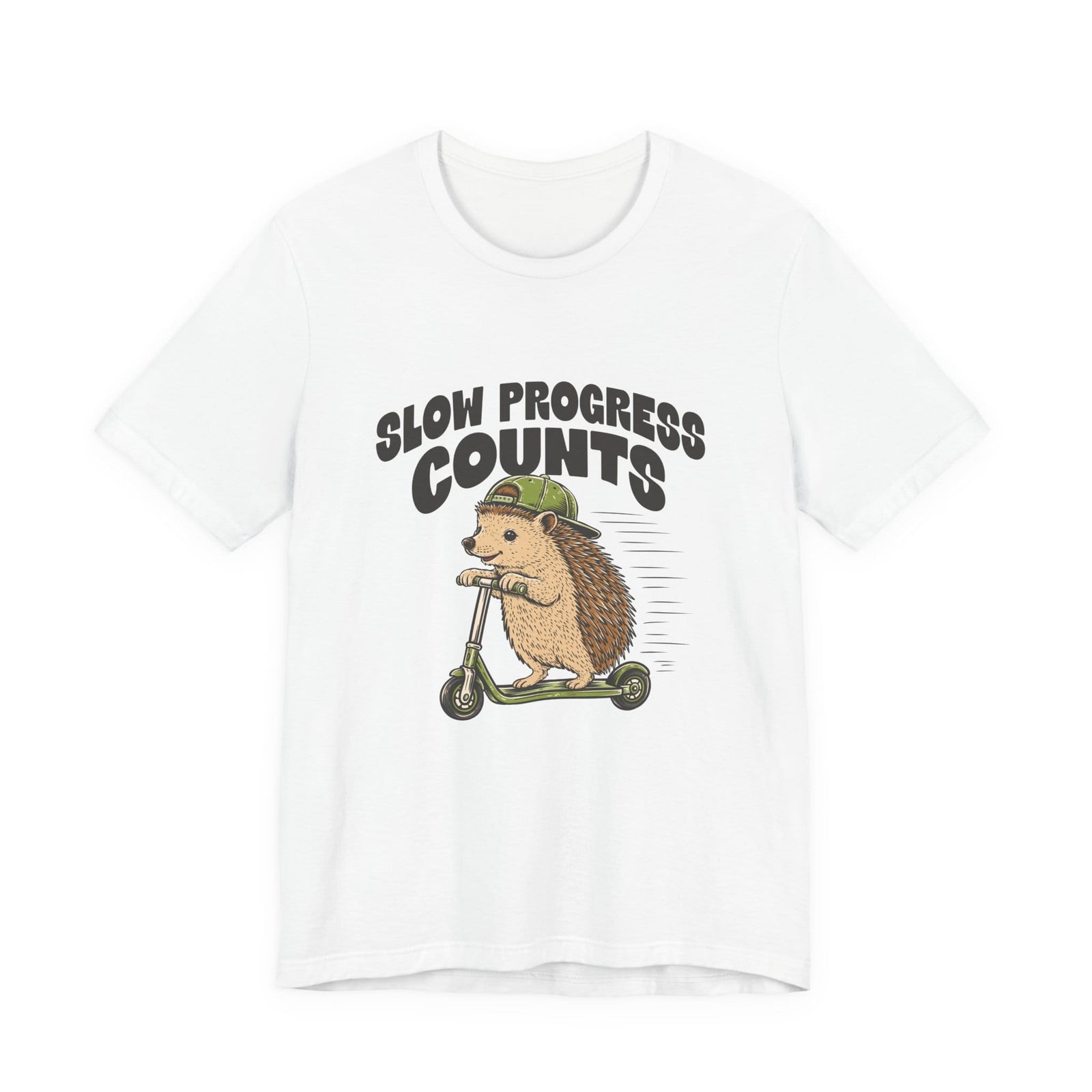 Slow Progress Counts | Hedgehog t-shirt - Zenfull Heart self love and healing affirmation apparel