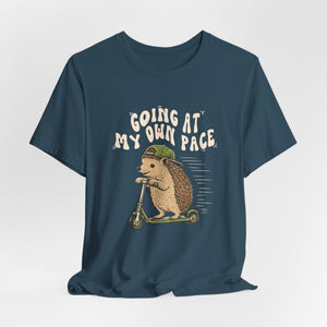 Going At My Own Pace | Hedgehog t-shirt - Zenfull Heart self love and healing affirmation apparel