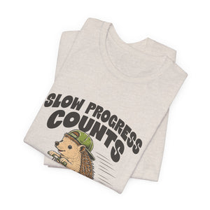 Slow Progress Counts | Hedgehog t-shirt - Zenfull Heart self love and healing affirmation apparel