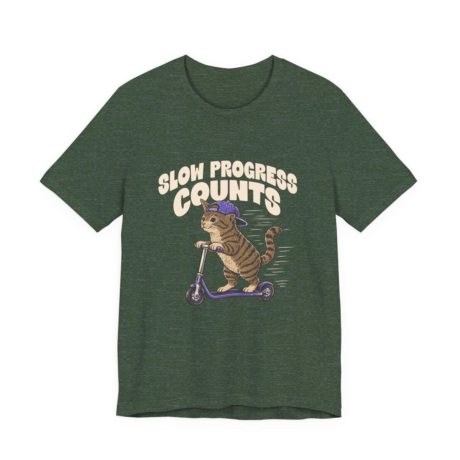 Slow Progress Counts | Cat t-shirt - Zenfull Heart self love and healing affirmation apparel