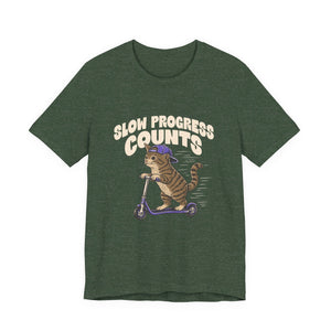 Slow Progress Counts | Cat t-shirt - Zenfull Heart self love and healing affirmation apparel