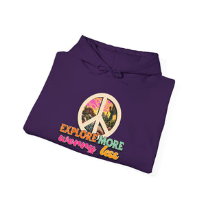 Explore More Worry Less hoodie - Zenfull Heart self love and healing affirmation apparel