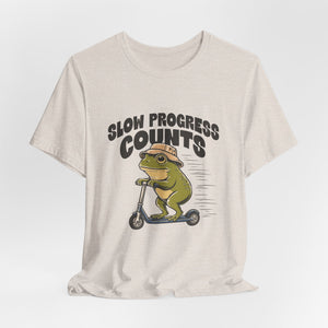 Slow Progress Counts | Frog t-shirt - Zenfull Heart self love and healing affirmation apparel