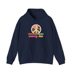 Explore More Worry Less hoodie - Zenfull Heart self love and healing affirmation apparel