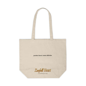 Puedes Hacer Cosas Difíciles canvas tote bag, natural