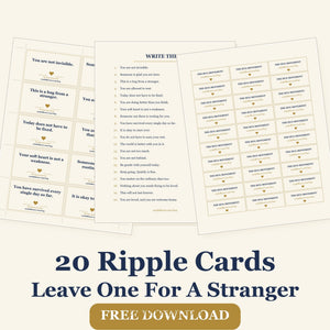 20 printable ripple cards to leave for a stranger, free download
